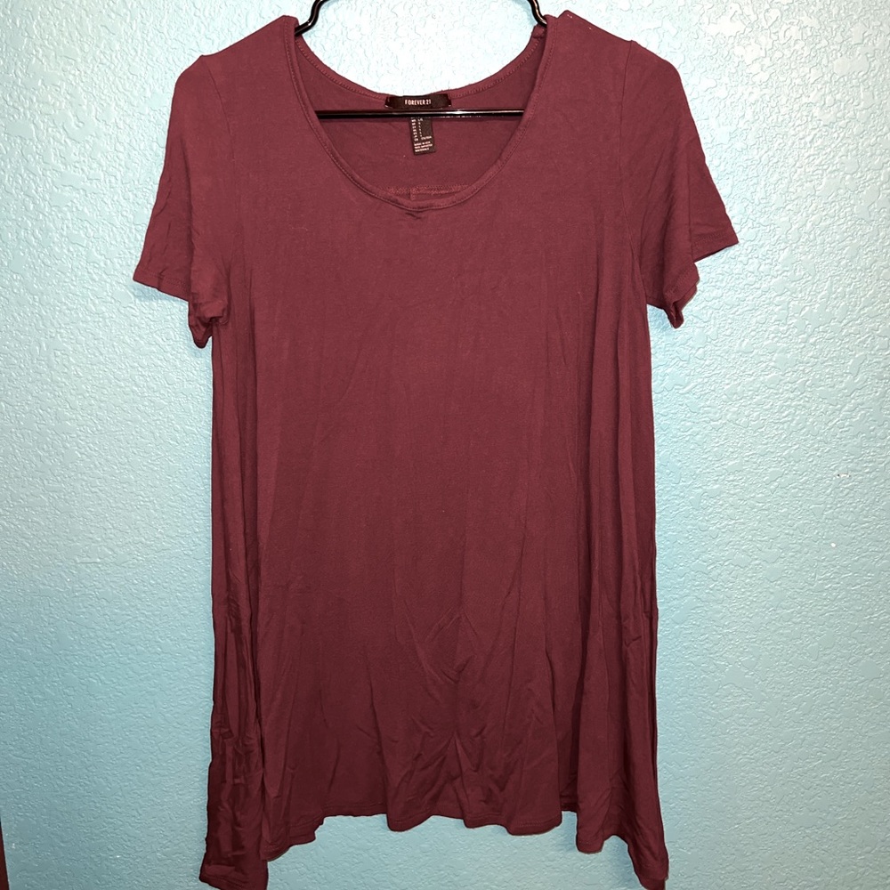 🎆 Maroon T-Shirt Dress